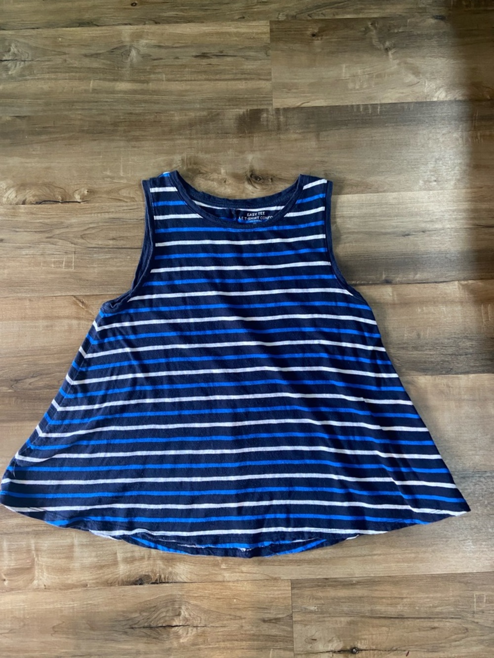 100% cotton Striped Blue Swing Tank Top -